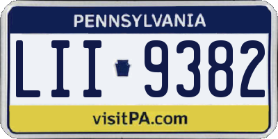 PA license plate LII9382