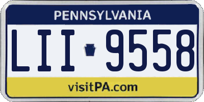 PA license plate LII9558