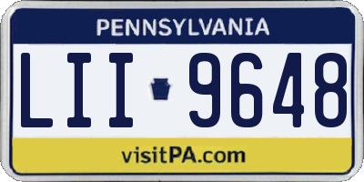 PA license plate LII9648
