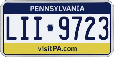 PA license plate LII9723