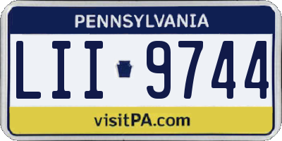 PA license plate LII9744