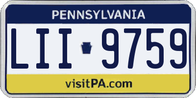 PA license plate LII9759