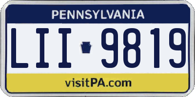 PA license plate LII9819