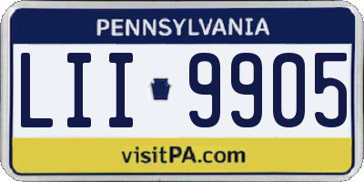 PA license plate LII9905
