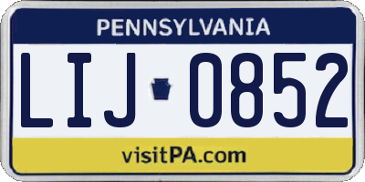 PA license plate LIJ0852