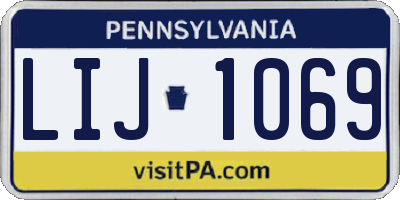 PA license plate LIJ1069