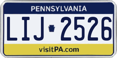 PA license plate LIJ2526