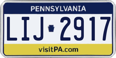 PA license plate LIJ2917