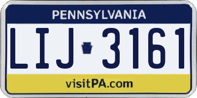 PA license plate LIJ3161