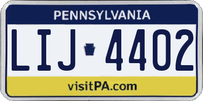 PA license plate LIJ4402