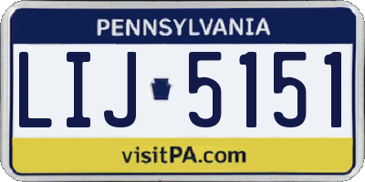PA license plate LIJ5151