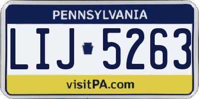 PA license plate LIJ5263
