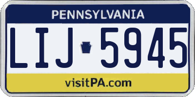 PA license plate LIJ5945