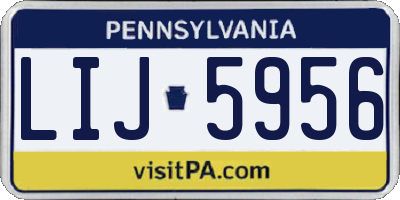 PA license plate LIJ5956