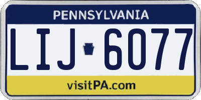 PA license plate LIJ6077