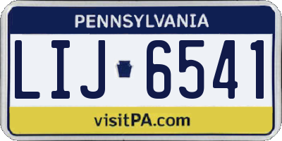 PA license plate LIJ6541