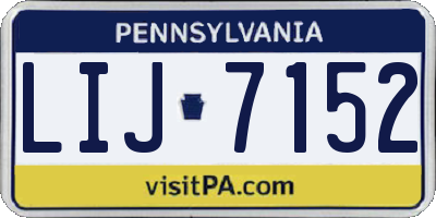 PA license plate LIJ7152