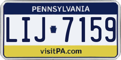 PA license plate LIJ7159