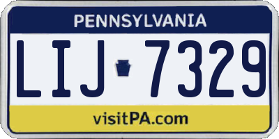 PA license plate LIJ7329