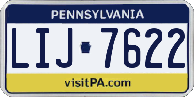 PA license plate LIJ7622