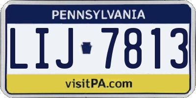 PA license plate LIJ7813
