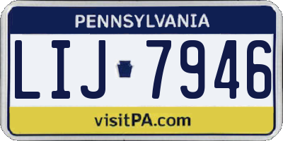 PA license plate LIJ7946