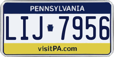 PA license plate LIJ7956