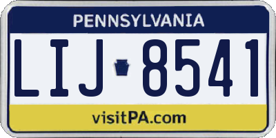 PA license plate LIJ8541