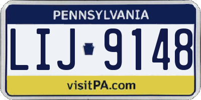 PA license plate LIJ9148