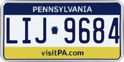 PA license plate LIJ9684
