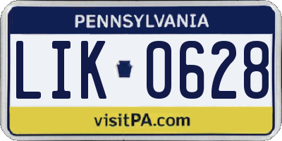 PA license plate LIK0628
