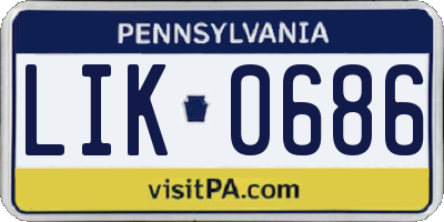 PA license plate LIK0686