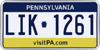 PA license plate LIK1261