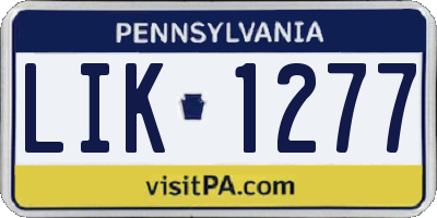 PA license plate LIK1277