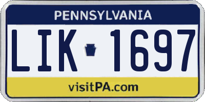 PA license plate LIK1697