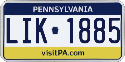 PA license plate LIK1885