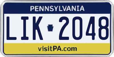 PA license plate LIK2048