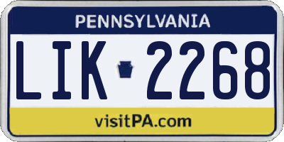 PA license plate LIK2268