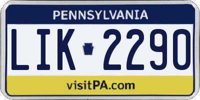 PA license plate LIK2290