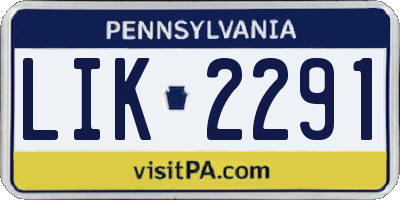 PA license plate LIK2291