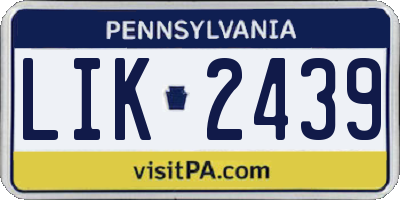 PA license plate LIK2439