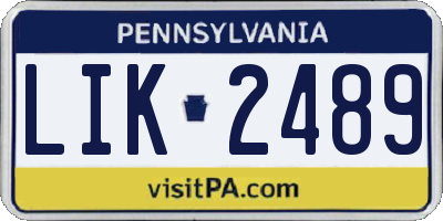 PA license plate LIK2489
