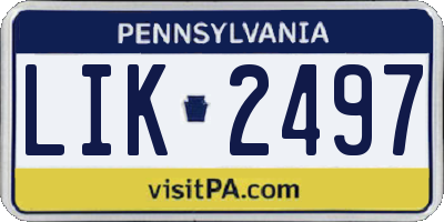 PA license plate LIK2497