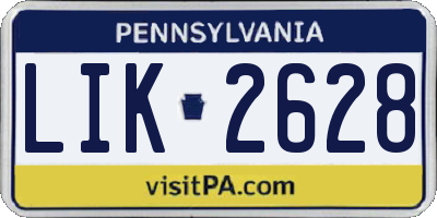 PA license plate LIK2628