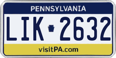 PA license plate LIK2632