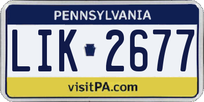 PA license plate LIK2677