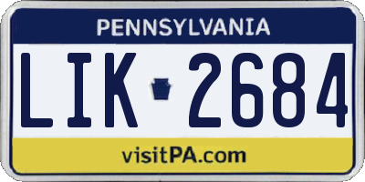 PA license plate LIK2684