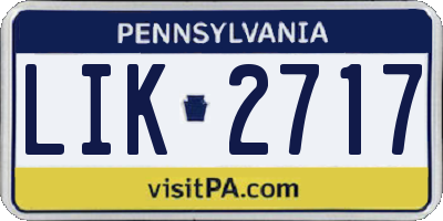 PA license plate LIK2717