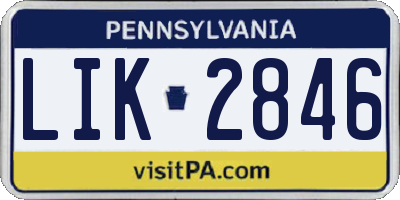 PA license plate LIK2846