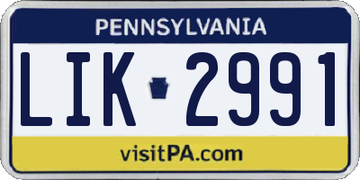 PA license plate LIK2991